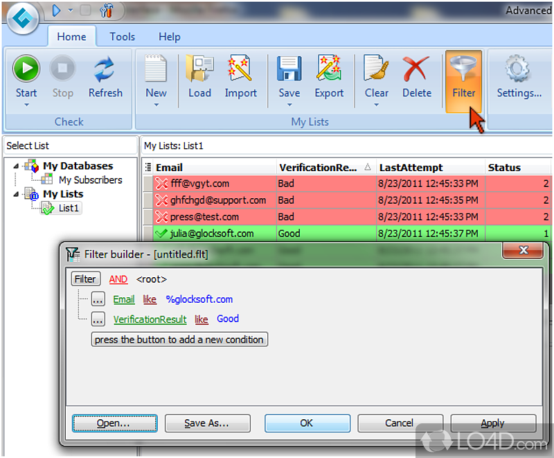 Say goodbye to undeliverable emails with the help of this smart email verifier - Screenshot of Advanced Email Verifier