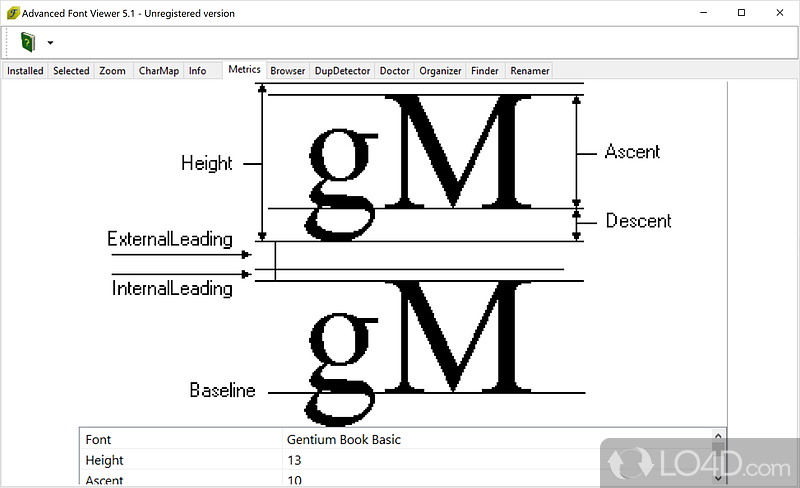 Advanced Font Viewer screenshot