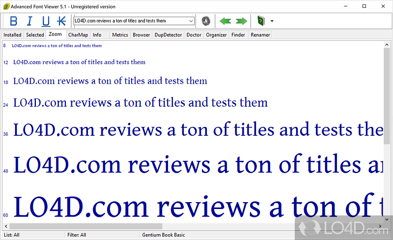 Advanced Fonts Viewer screenshot