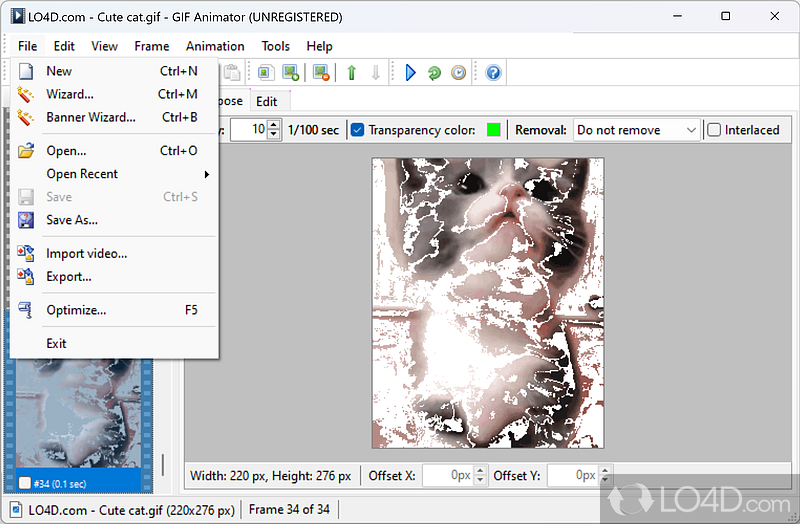 Tool for creating animated GIF images - Screenshot of Advanced GIF Animator