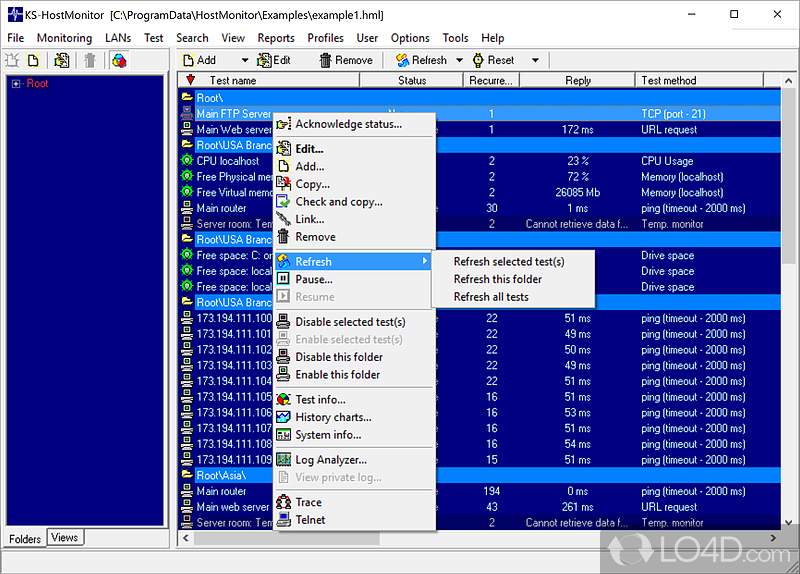 Advanced Host Monitor: User interface - Screenshot of Advanced Host Monitor