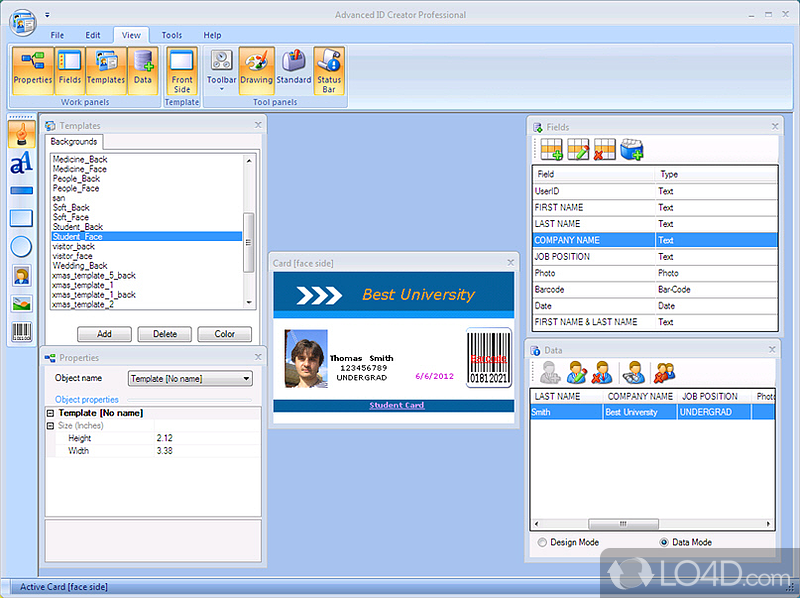 Fast and Easy ID Cards - Screenshot of Advanced ID Creator Professional