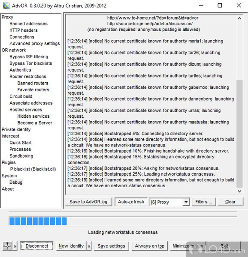 Force Windows programs to use a proxy to hide the real IP - Screenshot of Advanced Onion Router