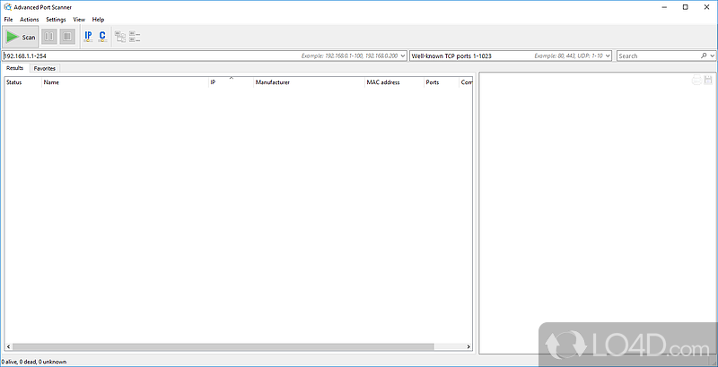 Multi-threaded port scanner that can analyze individual addresses - Screenshot of Advanced Port Scanner