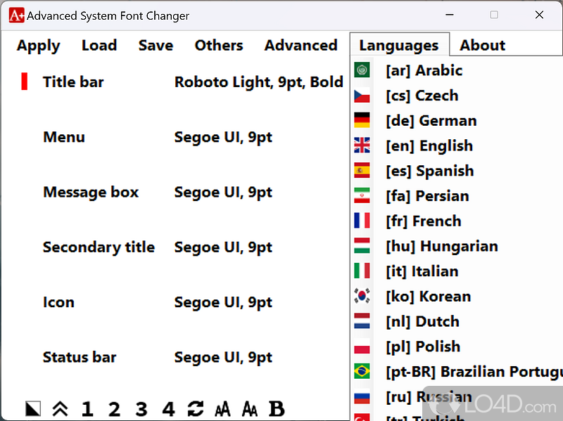 Advanced System Font Changer screenshot