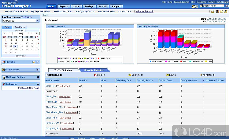 Customizable setup - Screenshot of ManageEngine Firewall Analyzer