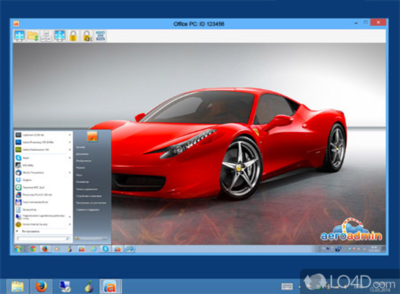 Basic set of features and customizations - Screenshot of AeroAdmin