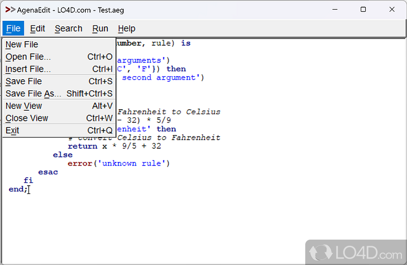 Programming language for science - Screenshot of Agena