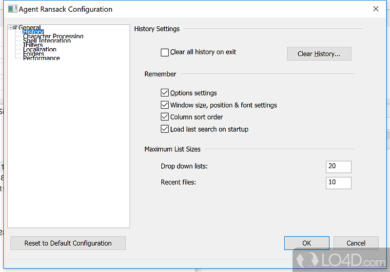 Set standard or advanced file search criteria - Screenshot of Agent Ransack