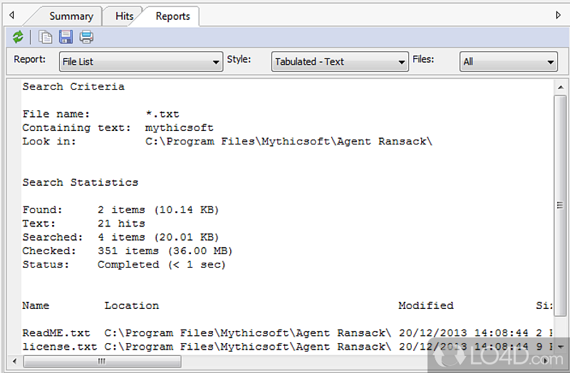 A free Software utilities program for Windows - Screenshot of Agent Ransack