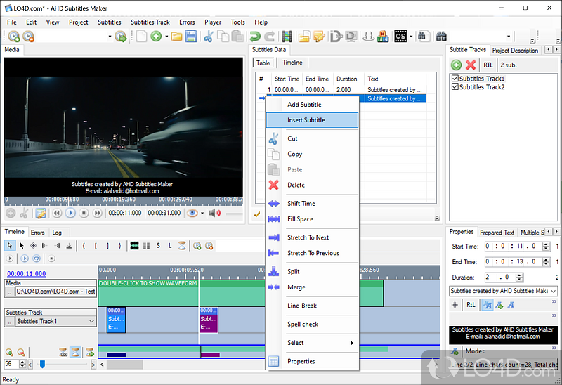 Accessibility for qualitative results and convenience - Screenshot of AHD Subtitles Maker