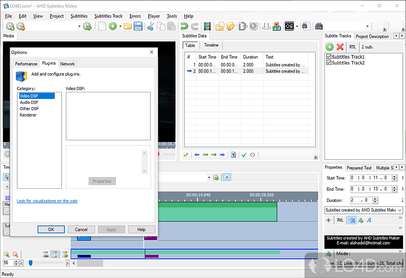 Create subtitles for video / movie - Screenshot of AHD Subtitles Maker