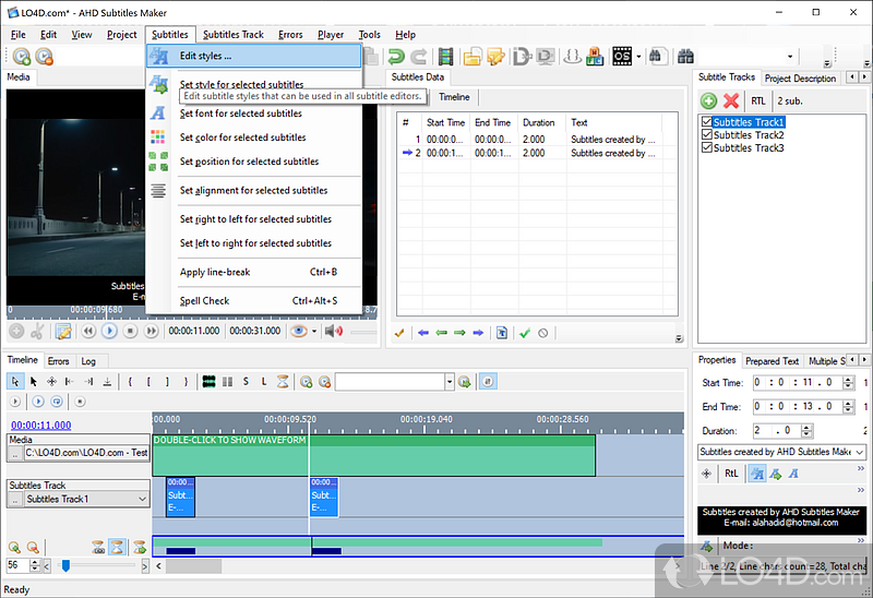 AHD Subtitles Maker screenshot