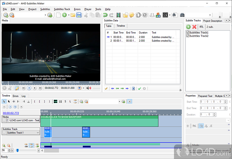 Distinctive traits and general aspects of this application - Screenshot of AHD Subtitles Maker