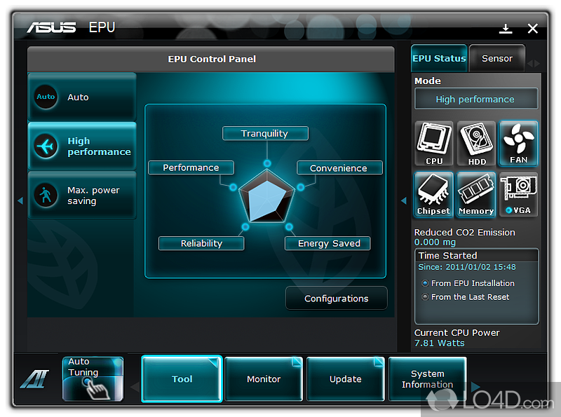 Info about motherboard and tweak - Screenshot of AI Suite II