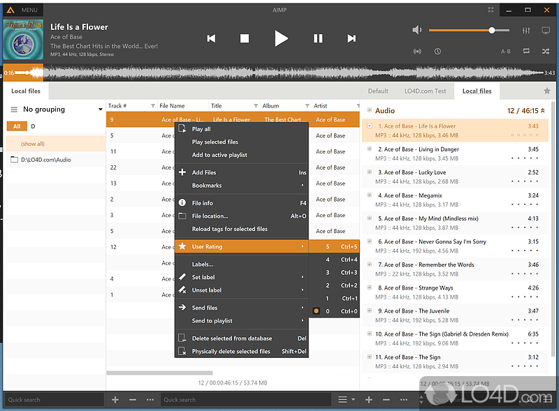 Smart audio player - Screenshot of AIMP