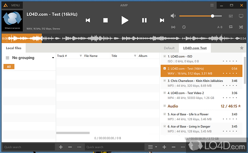 Powerful media player that ensures a high-quality playback of songs - Screenshot of AIMP