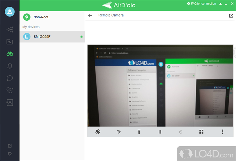 File transfer from Android phone to laptop - Screenshot of AirDroid