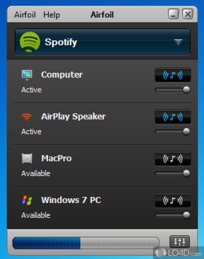 Send audio via WiFi - Screenshot of Airfoil