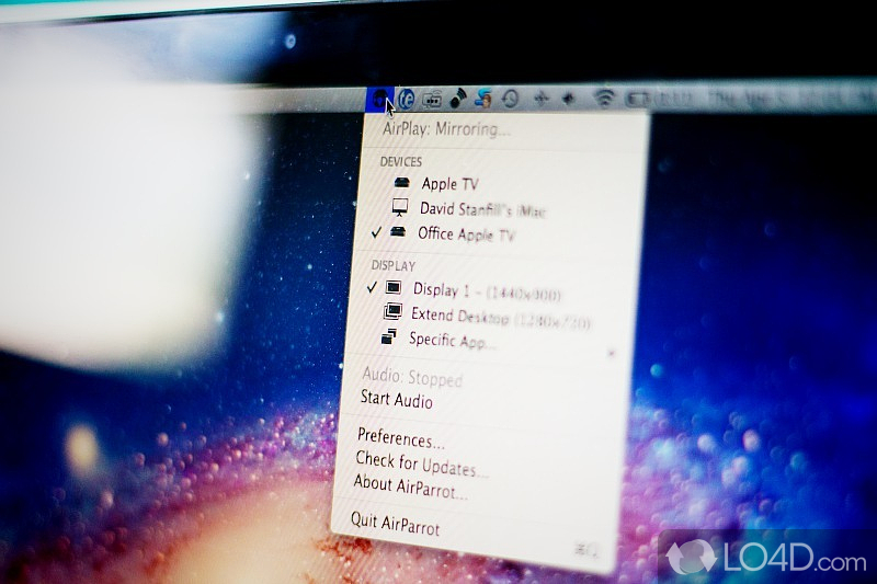 Move desktop screen to Apple TV wirelessly - Screenshot of AirParrot