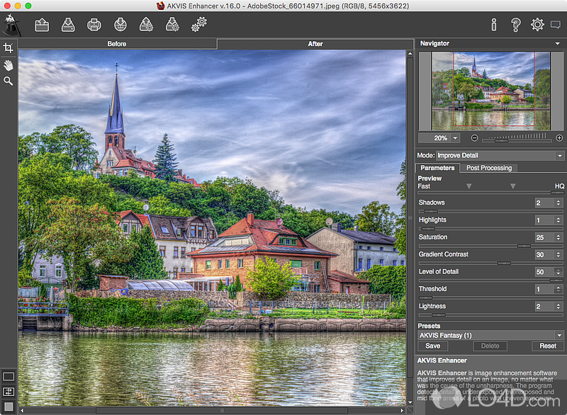 Features three tools to improve the quality of images - Screenshot of AKVIS Enhancer