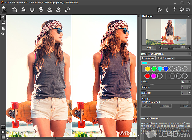 Enhance the quality of RAW and common images - Screenshot of AKVIS Enhancer