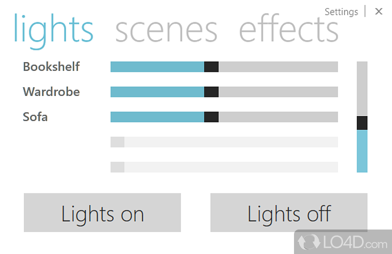 Switch scenes, enable an effect, or turn out the lights with Philips hue - Screenshot of Albedo