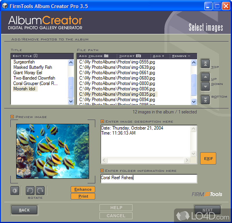 Additional features and tools - Screenshot of Album Creator Pro