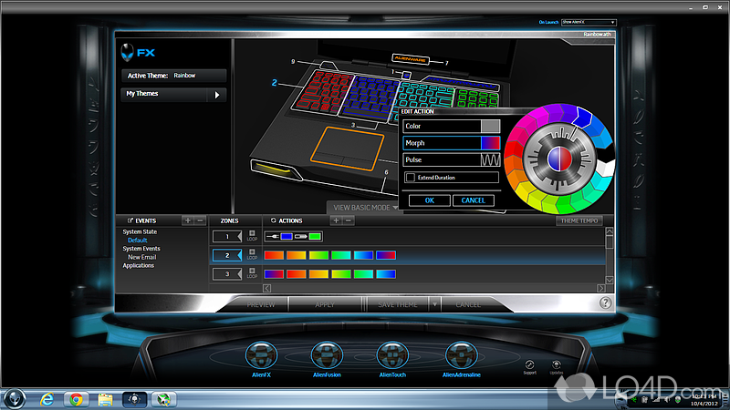 Monitor hardware components - Screenshot of Alienware AlienFX