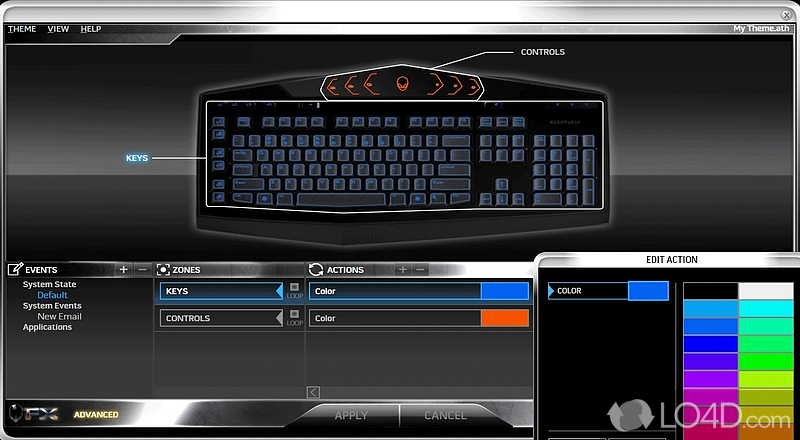 Alienware Command Center: User interface - Screenshot of Alienware Command Center
