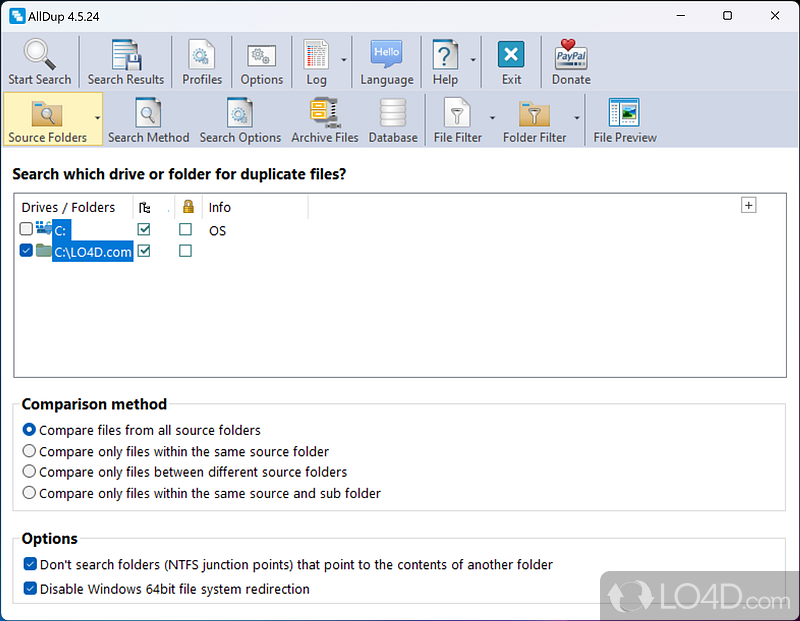 Duplicate searcher that helps you find similar text files, images, multimedia files - Screenshot of AllDup