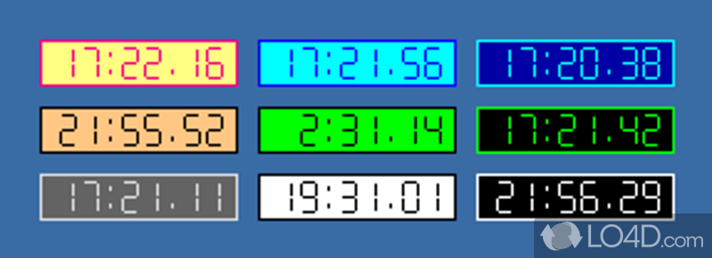 Compact desktop clock move around and even customize with a variety of preset skins or custom color configuration - Screenshot of Alpha Clock