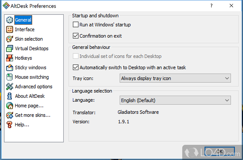 Facilitate your work with this virtual desktop manager - Screenshot of AltDesk