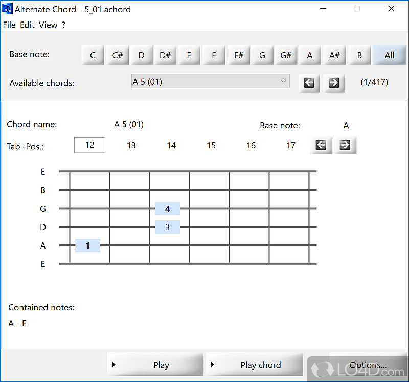 Hassle-free setup and user-friendly interface - Screenshot of Alternate Chord