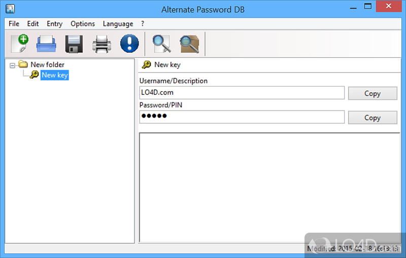 Store passwords or other sensitive data on computer and access them anytime you need - Screenshot of Alternate Password DB