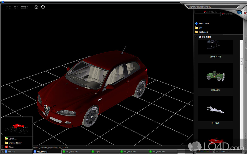 Visualize 3D images in different formats - Screenshot of Alteros 3D