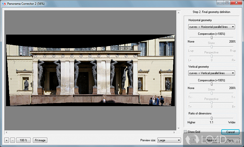 Professional tool for panorama and perspective distortion correction - Screenshot of Panorama Corrector