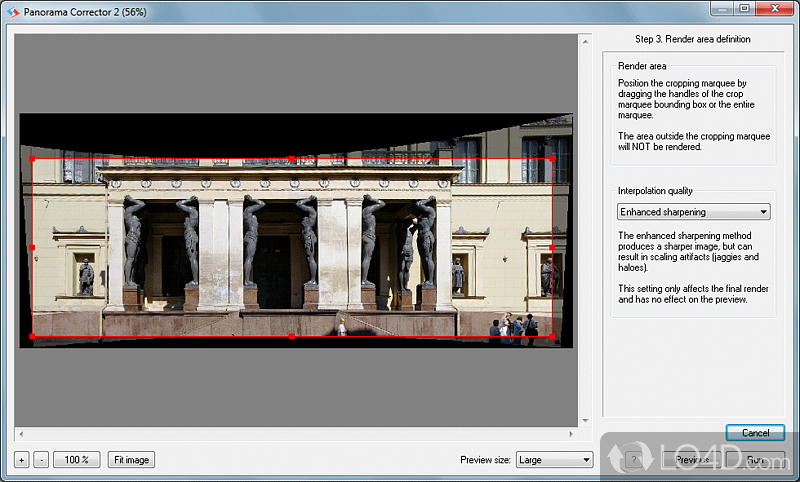 Panorama Corrector: User interface - Screenshot of Panorama Corrector