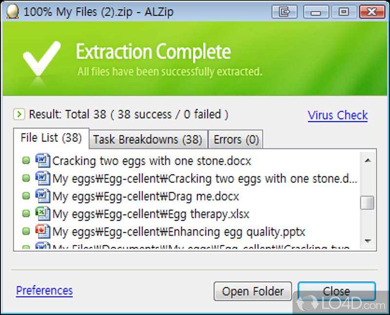 Quickly identify files you want to process - Screenshot of ALZip