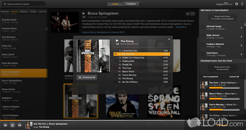 Media player for Amazon cloud account - Screenshot of Amazon Cloud Player for Windows