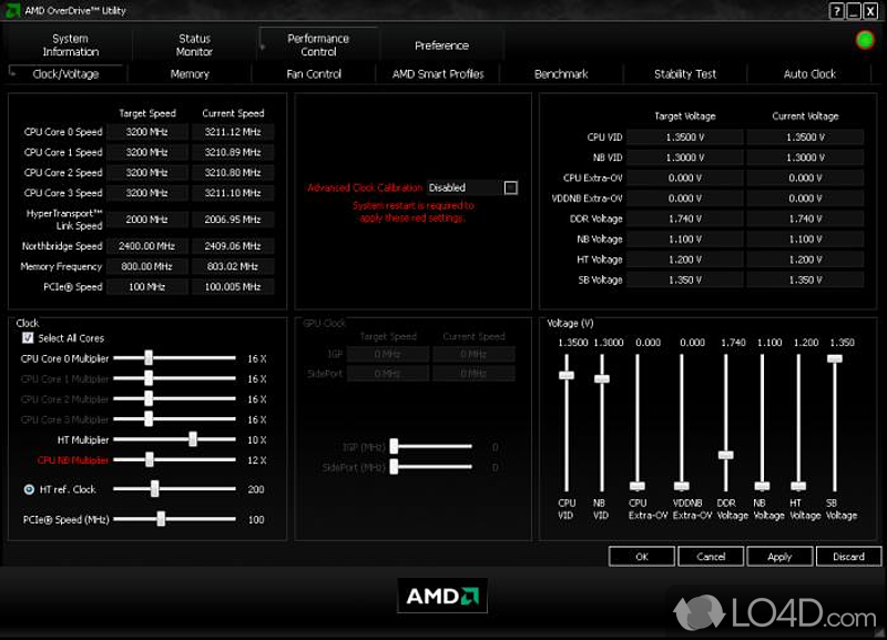 Improve or overclock AMD hardware - Screenshot of AMD OverDrive