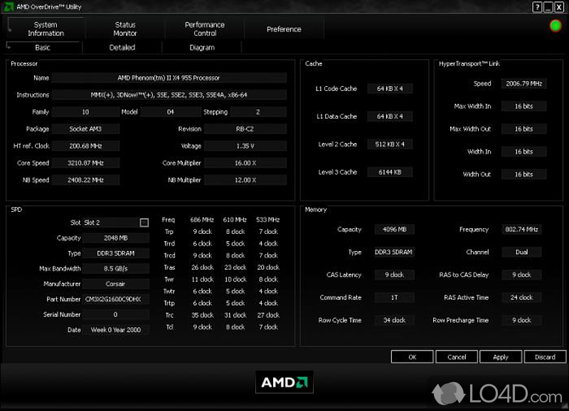 Maximum control for AMD chipset motherboards - Screenshot of AMD OverDrive