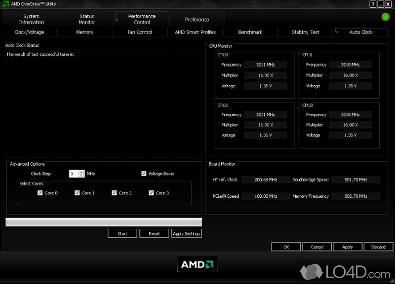 Offering complete control of AMD system - Screenshot of AMD OverDrive