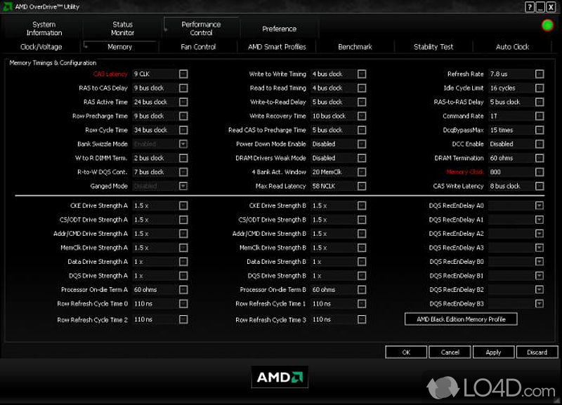 AMD OverDrive screenshot