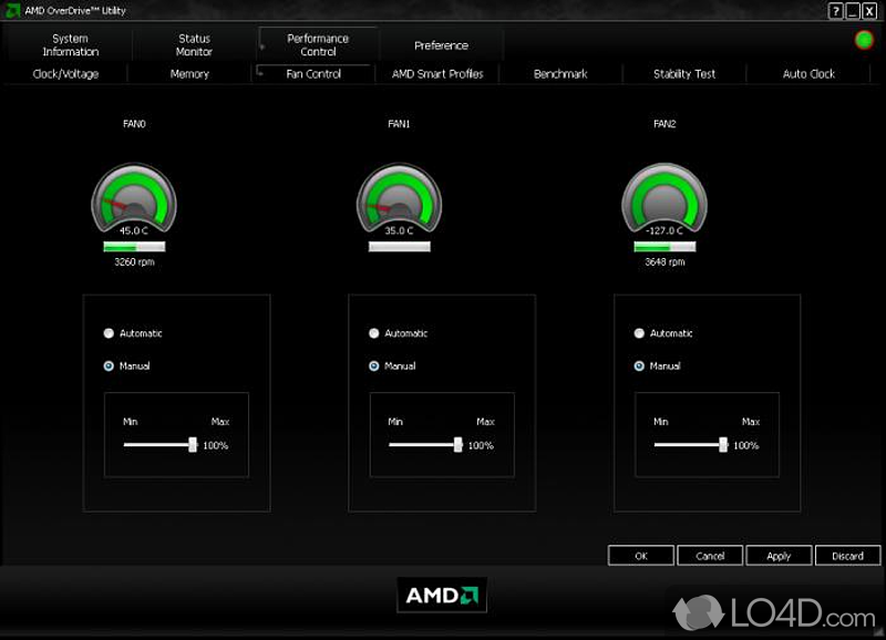 Maximize the capability, flexibility, and adjustability of the AMD chipset products - Screenshot of AMD OverDrive