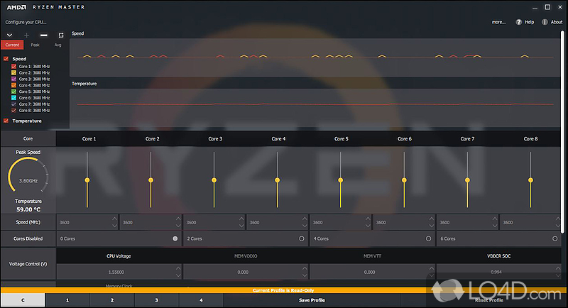 Monitor and tweak the AMD CPU - Screenshot of AMD Ryzen Master