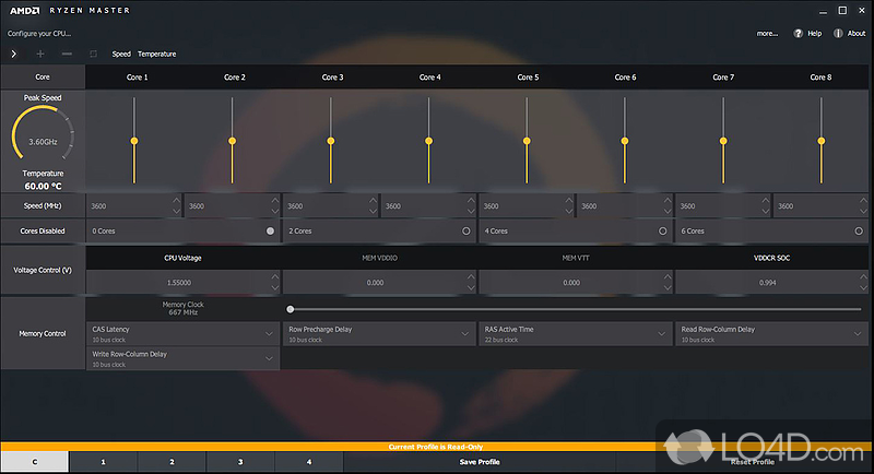 Overclocking app specifically designed for AMD Ryzen processors - Screenshot of AMD Ryzen Master