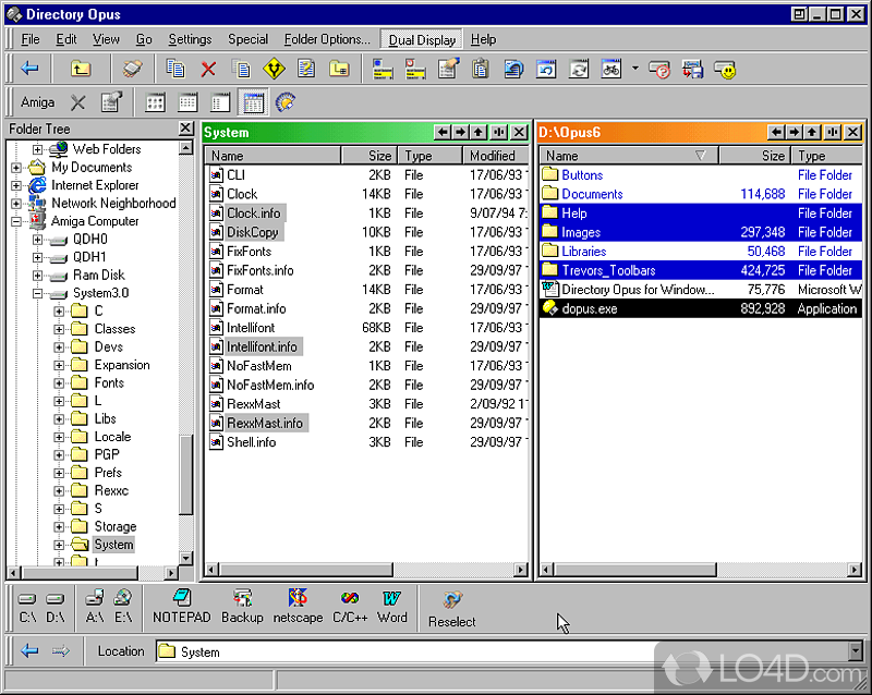 Connect an Amiga with one or more PCs - Screenshot of Amiga Explorer