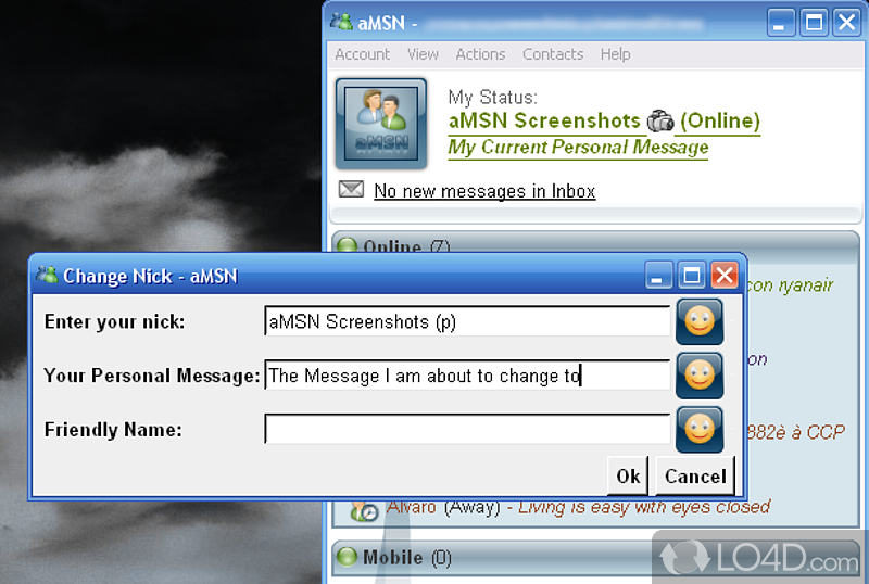 An open source alternative to MSN Messenger - Screenshot of aMSN