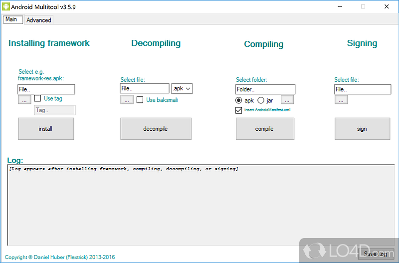 Tool for compiling and extracting APK files - Screenshot of Android MultiTool